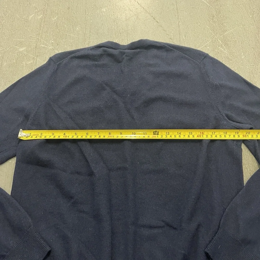 Banana Republic Men's Navy Blue Extra Fine‎ Merino Wool Sweater V Neck Size L